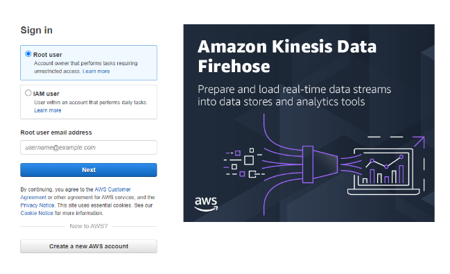 AWS Login Page